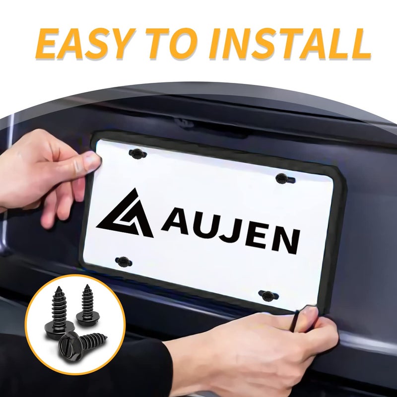 AUJEN License Plate Screws, Rustproof Stainless Steel License Plate Screw Kit, Suitable for Screw Holes Size of 3/4" x 1/4" License Plate Bolts, Black License Plate Screws for Most Vehicles (8 Pcs) - Image 4